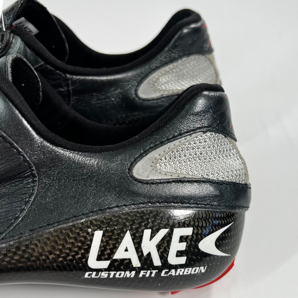 LAKE CX401 Men's Road Cycling Shoes 45 US 10.5-11 Black Silver Red Carbon BOA - Picture 8 of 11